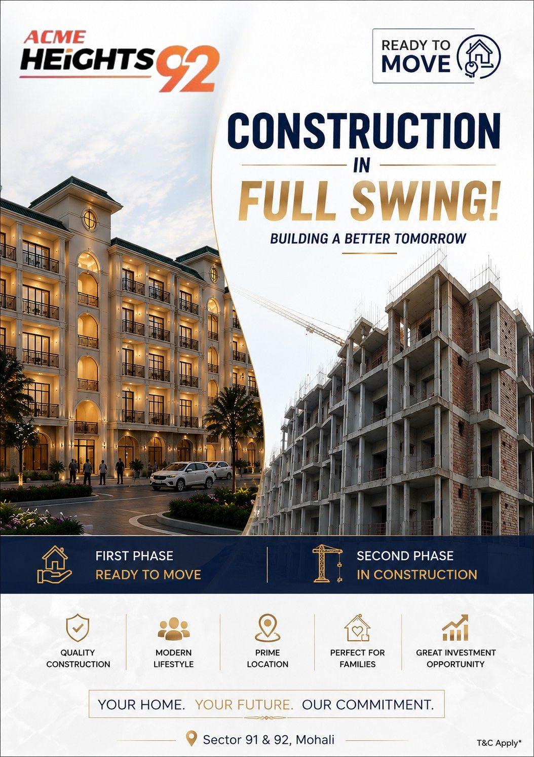 Acme Heights 92 construction in full swing campaign creative